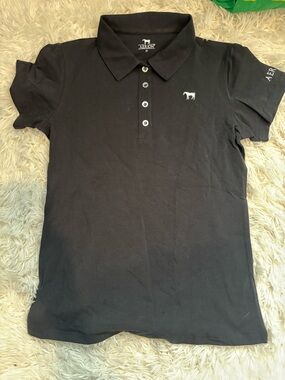Aero horseback riding Women's Black Short-Sleeve Polo Tee